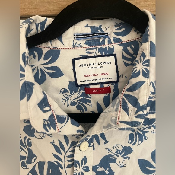 Denim & Flower Ricky Singh Men’s Shirt Size Large - Picture 5 of 10